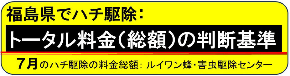 ハチ駆除のトータル料金の判断基準（月別）