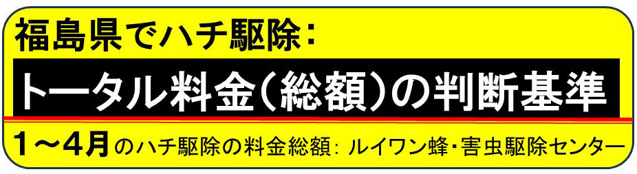 ハチ駆除のトータル料金の判断基準（月別）