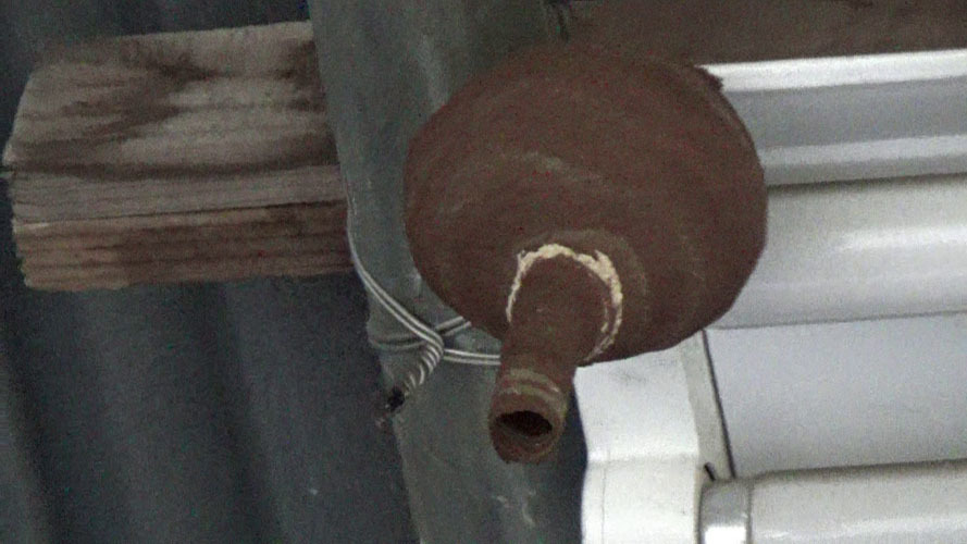スズメバチ駆除-福島市で逆とっくり型の巣駆除