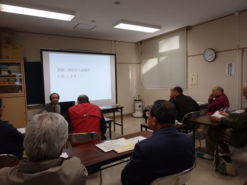 郡山市の地域公民館でハチの生態・対処法を講演