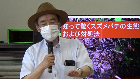 郡山市でスズメバチの生態を講演