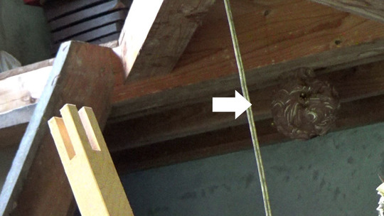 古殿町でスズメバチ駆除の現場